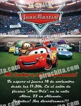 Invitación cumpleaños Cars #01-0