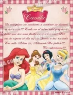 Invitación cumpleaños Princesas Disney #01-0