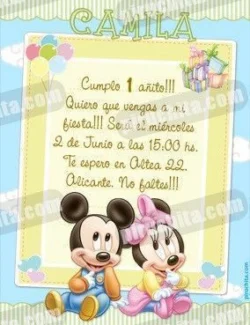 Invitación cumpleaños Mickey Baby y sus amigos #02 | Digital Imprimible