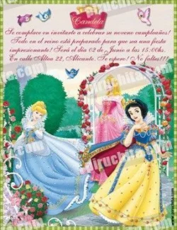Invitación cumpleaños Princesas Disney #02-0