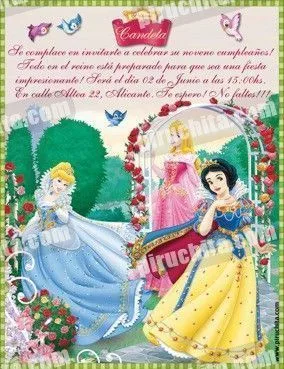 Invitación cumpleaños Princesas Disney #02-0