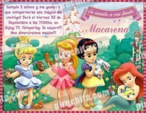 Invitación cumpleaños Princesas Disney Baby #06-0