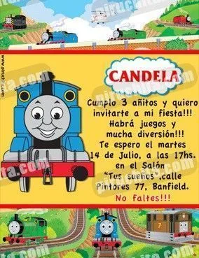 Invitación cumpleaños Thomas y sus amigos #03-0