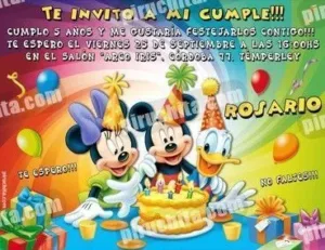 Invitación cumpleaños Mickey y sus amigos #03-0