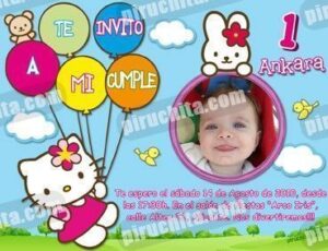 Invitación cumpleaños Hello Kitty #03-0