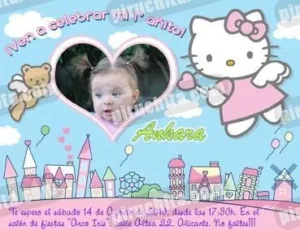 Invitación cumpleaños Hello Kitty #04-0