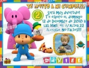 Invitación cumpleaños Pocoyo #04-0