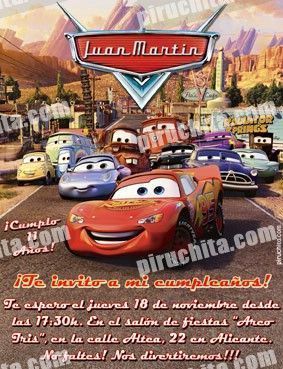 Invitación cumpleaños Cars #05-0