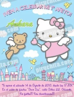Invitación cumpleaños Hello Kitty #05-0