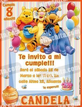 Invitación cumpleaños Winnie Pooh #06-0