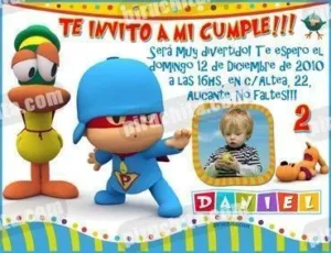 Invitación cumpleaños Pocoyo #06-0