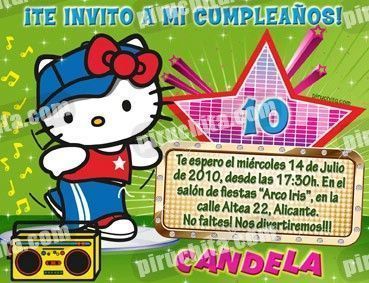 Invitación cumpleaños Hello Kitty #07-0