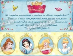 Invitación cumpleaños Princesas Disney #07-0