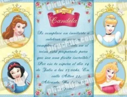 Invitación cumpleaños Princesas Disney #08-0