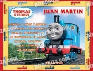 Invitación cumpleaños Thomas y sus amigos #08-0