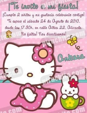 Invitación cumpleaños Hello Kitty #10-0