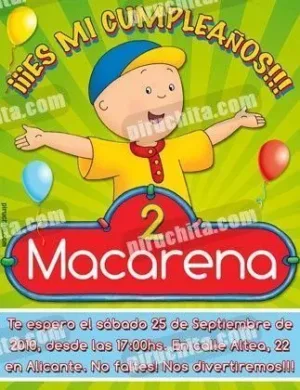 Invitación cumpleaños Caillou #11-0