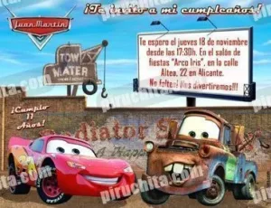 Invitación cumpleaños Cars #11-0