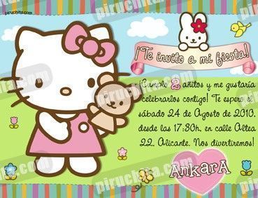 Invitación cumpleaños Hello Kitty #11-0