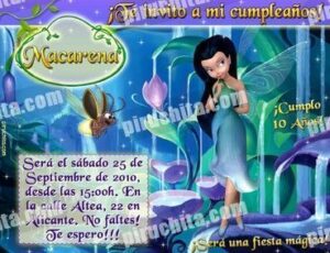 Invitación cumpleaños Campanilla #17-0