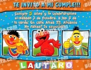 Invitación cumpleaños Barrio Sesamo #1-0