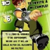 Invitación cumpleaños Ben10 #01-0