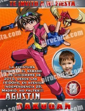 Invitación cumpleaños Bakugan #1-0