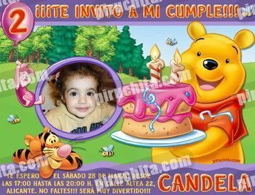 Invitación cumpleaños Winnie Pooh #01-0