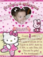 Invitación cumpleaños Hello Kitty #02-0