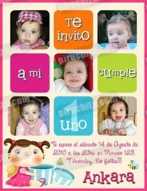 Invitación cumpleaños mi primer añito #01-0