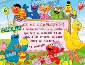 Invitación cumpleaños Barrio Sesamo #2-0