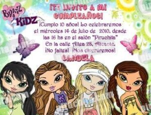 Invitación cumpleaños Bratz #02-0