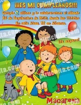 Invitación cumpleaños Caillou #03-0