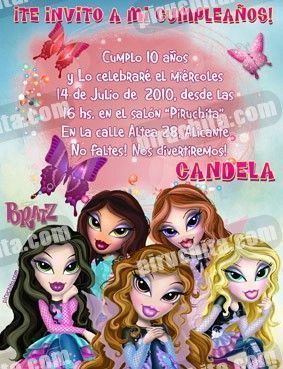 Invitación cumpleaños Bratz #04-0