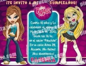 Invitación cumpleaños Bratz #05-0