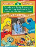 Invitación cumpleaños Barrio Sesamo #5-0