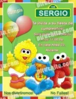 Invitación cumpleaños Barrio Sesamo #7-0