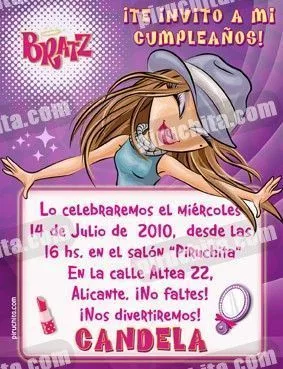 Invitación cumpleaños Bratz #07-0