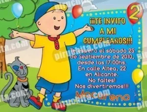 Invitación cumpleaños Caillou #09-0