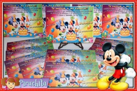 Invitación cumpleaños Mickey y sus amigos #03-1664