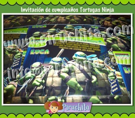 Invitación cumpleaños Tortugas Ninja #01-1677