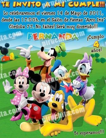 Invitación cumpleaños La Casa de Mickey #06-0