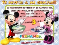 Invitación cumpleaños La Casa de Mickey #07-0