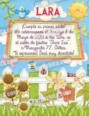 Invitación cumpleaños Primavera/Jardín #01-0