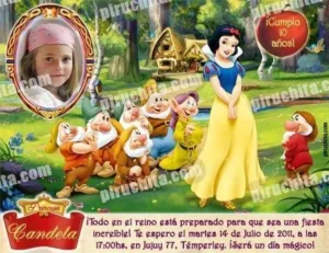 Invitación cumpleaños Blancanieves #09-0