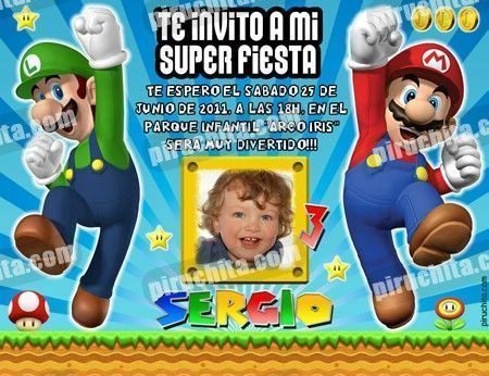Invitación cumpleaños Mario Bros #03-0