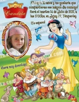 Invitación cumpleaños Blancanieves #02-0