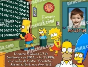 Invitación cumpleaños Los Simpsons #01-0