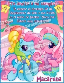 Invitación cumpleaños Mi Pequeño Pony #03-0