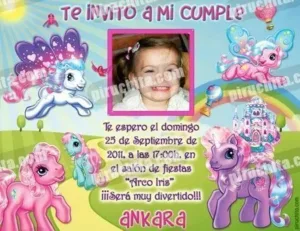 Invitación cumpleaños Mi Pequeño Pony #04-0
